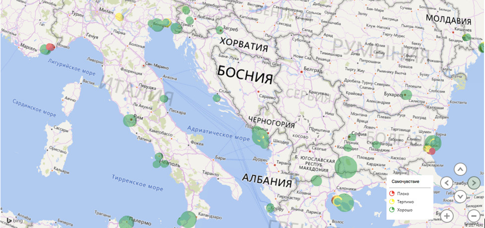 карта Болгария Хорватия